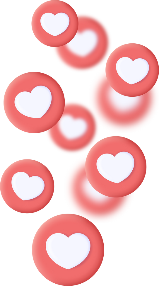 Hearts for live stream video